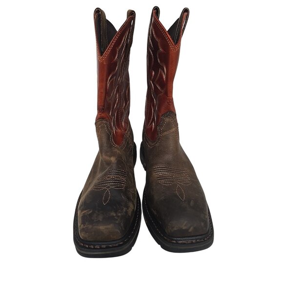 Ariat Men's Workhog Pull On Steel Toe Work Boot 4500093609 Brown Red Size 10D - Picture 5 of 7
